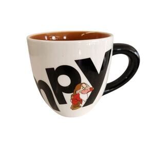 Disney Grumpy Spell-Out Mug 18oz collectors Cup black letters orange interior